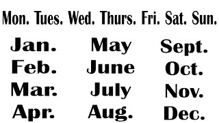 Abbreviations for Days and Months 📚 Learning Fun Show 😀 MLA Format [upl. by Winny]