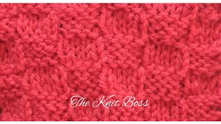 How to Knit for Beginners  Basket Weave Stitch Knitting Pattern TheKnitBoss [upl. by Ryter]