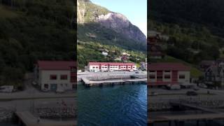 Queen Mary 2 leaving the port of Olden in Norway [upl. by Ecienal]