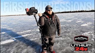 NEW StrikeMaster Lithium 24v ice auger 👀 first impressions [upl. by Ellett9]