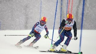 Womens slalom visually impaired 1st run  Alpine skiing  Sochi 2014 Paralympic Winter Games [upl. by Rozalie]