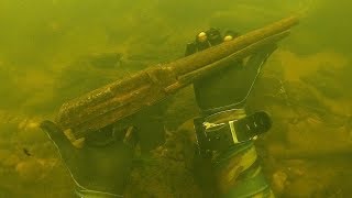 Found a Rifle Underwater in the River While Scuba Diving Unbelievable Find [upl. by Nidnal]