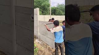 Installation process of precast reinforced concrete fence [upl. by Schram]