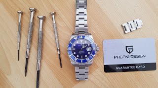 How to AdjustAdapt Steel Wrist Band Pagani PD1639 Submariner Wristwatch [upl. by Dukey]