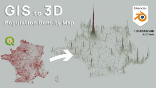 How to use BlenderGIS for Population Density 3D Maps [upl. by Massab453]