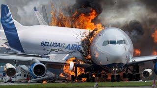 Beluga XL Emergency Landing  Beluga XL Accident in Antonov An225 Mriya  Plane Crash in Airport [upl. by Adrahs581]