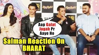 Salman Khan Reaction On BHARAT LOOK  Loveratri Trailer Launch [upl. by Llenrup]