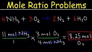 Stoichiometry Mole to Mole Conversions  Molar Ratio Practice Problems [upl. by Kosse]