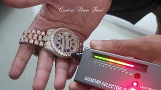 Moissanite VVS Rolex Iced Out Watch  Pass Diamond Tester [upl. by Damek]