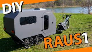 DIY BIKE CAMPER  RIDE OUT 1  FAHRRADWOHNWAGEN  RAUS 1 [upl. by Alessig]