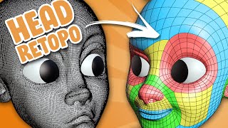 Head Retopology  Blender Character Sculpt Tutorial part 4 [upl. by Aisined676]