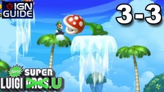 New Super Luigi U 3 Star Coin Walkthrough  Sparkling Waters 3 Waterspout Sprint [upl. by Emaj665]