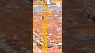 The whole process of raising and heightening the tower crane [upl. by Ahsinelg]