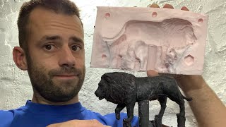 Moulding an African Lion Sculpture  Bronze Lion part 1 [upl. by Mcgean648]