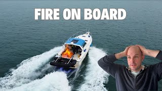 Our Boat Sets On Fire At Sea This Is A Big Problem boatlife boatfails [upl. by Aoh]