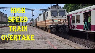 High Speed Train overtakes with mad horn Vande Bharat Exp overtaking in a rainy day  IR speed show [upl. by Anisor903]