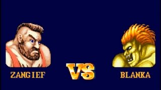 Street Fighter II SNES  Zangief vs Blanka  Hardest Setting [upl. by Adleme567]