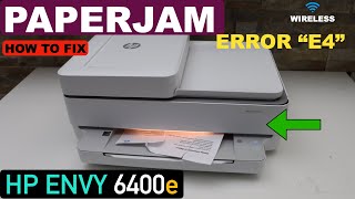 HP Envy 6400e Paper Jam error quote4quot [upl. by Airdni]