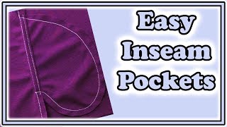 How to Sew Inseam Pockets  Easiest Way to Sew Pockets [upl. by Ahsikat]