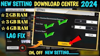 New Setting Download Centre Free Fire Max  New Settings Auto Download Recommended Resources FF MAX [upl. by Nylahsoj]