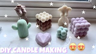 CANDLE MAKING FOR BEGINNERS  USING SOY WAX BUBBLE CANDLE MOULDS FEMALE BODY CANDLES amp MORE [upl. by Bickart197]