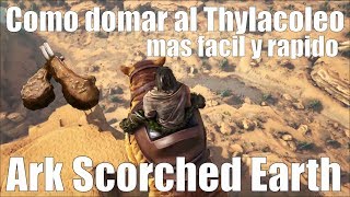 Como domar al thylacoleo mas facil y rapido  Ark Scorched Earth [upl. by Nednerb560]