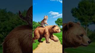 bear attack cute puppy  cat cutecat dog trendingshorts [upl. by Kjersti]