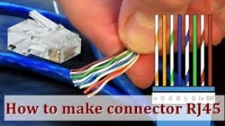 How to make connectorRJ45  Cat 6 make connectorRJ45 Ethernet wiring Lan cat 6 cable colour [upl. by Dnilazor737]