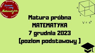 1 Matura próbna matematyka 2023 grudzień Liczba 3−24 ⋅ 32\5 1\2 jest równa [upl. by Bradstreet961]