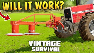 MAKESHIFT DUAL MOWERWILL IT WORK  Vintage Survival Farming Simulator 22  Episode 27 [upl. by Akila]