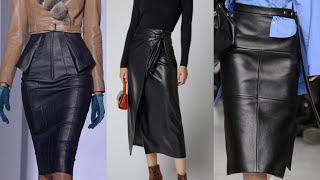 MOST LIKELY ATTRACTIVE BEST NEW IDEAS FOR LADIES OF LEATHER SKIRT DESIGN AND IDEAS FOR LADIES [upl. by Harrison]