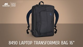 RIVACASE 8490 black laptop transformer bag [upl. by Bach]