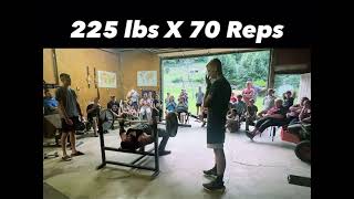 225 lbs X 70 Reps  Bench Press Exhibition [upl. by Elmore709]