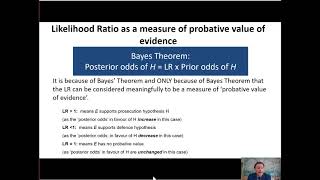 Understanding the limitations of the likelihood ratio for probative value of forensic evidence [upl. by Chubb]