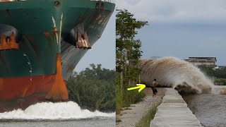 The Curve When The Container Ship Passed Created Big Waves [upl. by Bernarr]