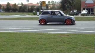 Twin Turbo Mini Cooper S 400hp S14 SR20 acceleration on street 1080p [upl. by Dominic]