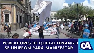 En Quetzaltenango pobladores de varios municipios de aquel departamento participaron en las marcha [upl. by Annamaria188]