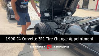 New Project 1990 C4 Corvette ZR1 Putting On New Tires [upl. by Keelia]