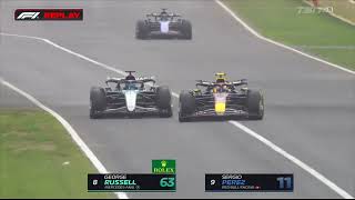 George Russell overtake on Sergio Perez Italian GP 2024 [upl. by Feodora]