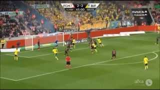 Daniel Agger goal for Brøndby IF against FC Midtjylland 250515 [upl. by Naillimixam]