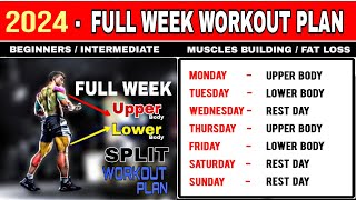 Full Week Gym Workout Plan  Upper Body Lower Body Split Workout  BuddyFitness [upl. by Nnylear682]