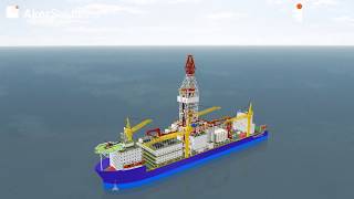 6th Generation Drillship Akker Drilling systems Flyaround [upl. by Leterg]