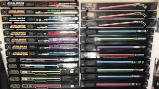 Complete lightsaber collection Master replicas amp Hasbro signature series force fx lightsabers [upl. by Lora]