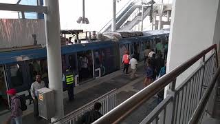 Train leaving Ameerpet Interchange metro Station of The Hyderabad Metro Rail [upl. by Akelahs496]