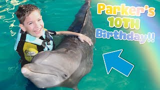 Parkers 10th Birthday Vlog Surprise Dream Vacation to Swim with Dolphins [upl. by Rao189]