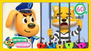 Polícia Capturando Ladrão 👮 Historinha Engraçada do Detetive Labrador 🔍 1 Hora 🎬 Compilação [upl. by Jenilee]