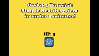 Lets make a simple Health system in Godot 4 in under 3 minutes [upl. by Vasquez]