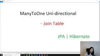 Association Mapping  ManytoOne Join Table [upl. by Lodi]