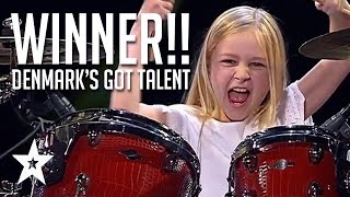 10 Year Old Drummer Johanne Astrid  Winner Of Denmarks Got Talent 2017 Compilation [upl. by Valley]