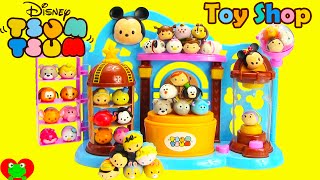 Disney Tsum Tsum Toy Shop Playset and Squishy 4 Packs [upl. by Garnett753]